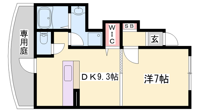 ビサイド・シーⅡ(1DK/1階)の間取り写真