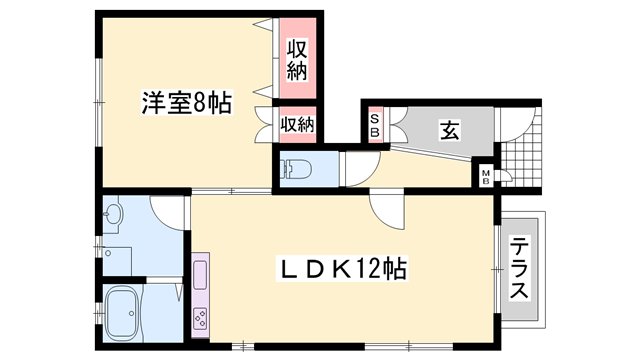 ハイツポジティブ(1LDK/1階)の間取り写真