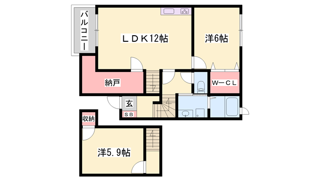 フローレス(2LDK/2階)の間取り写真