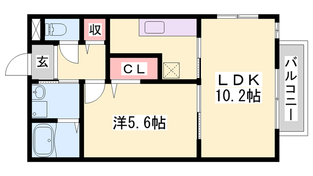 シエナフローラⅠ番館(1LDK/2階)の間取り写真