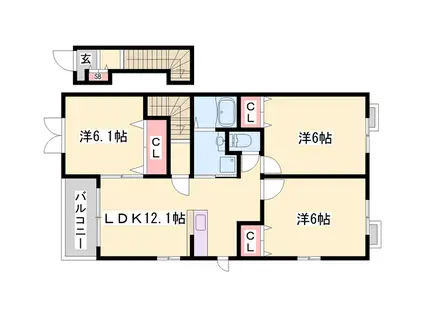 ハイツ グレース(3LDK/2階)の間取り写真