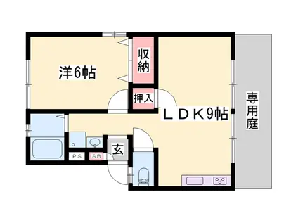 ピュアハイツ(1LDK/1階)の間取り写真