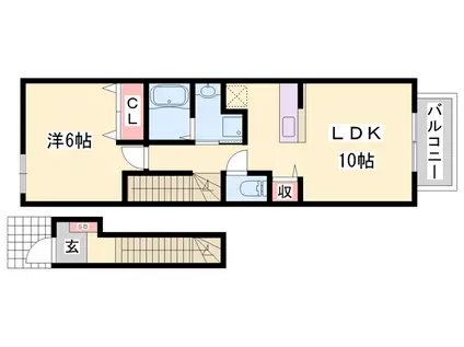 メゾン・プラシードⅠ(1LDK/2階)の間取り写真