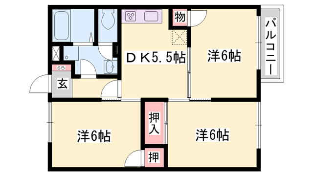 サンマリッツ28(3DK/2階)の間取り写真