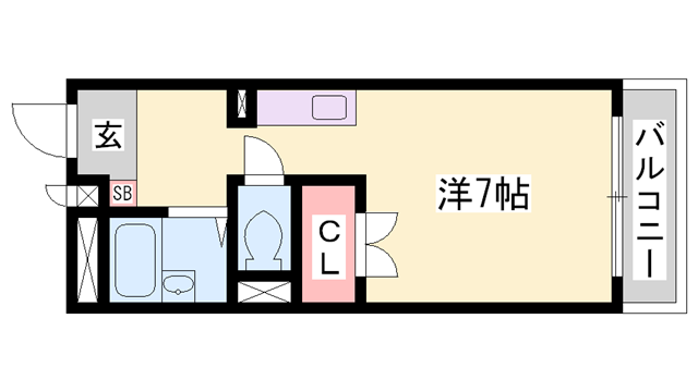 サンフレッチェ南条A(1K/1階)の間取り写真