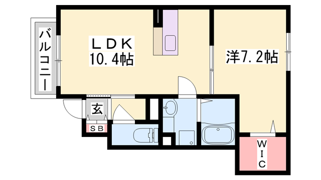 グランクレール(1LDK/1階)の間取り写真