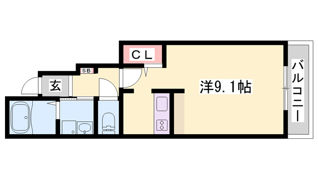 アルダン C(1K/1階)の間取り写真