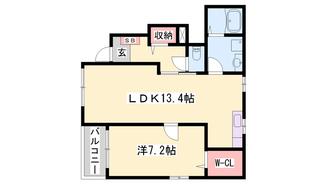 アルページュ(1LDK/1階)の間取り写真