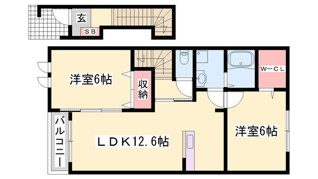 アン・グランジェ(2LDK/2階)の間取り写真