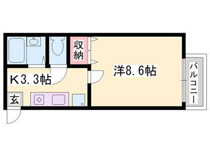 クリエイト天満A(1K/1階)の間取り写真