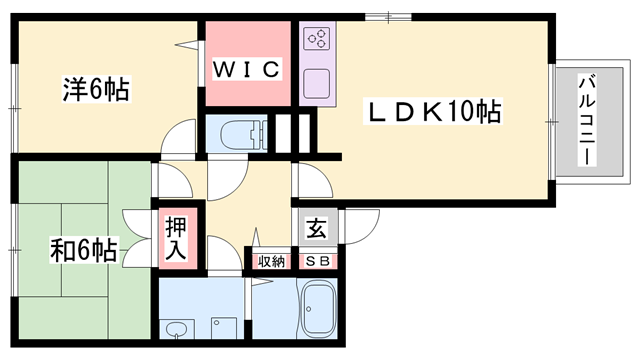 ブリーゼ(2LDK/2階)の間取り写真
