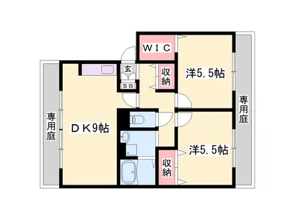 クレール・コート(2LDK/1階)の間取り写真