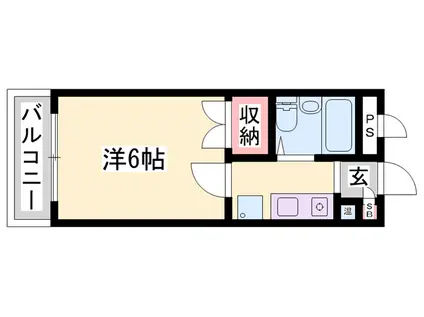 イーストドミトリーI(1K/3階)の間取り写真