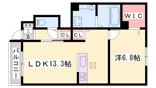 アルコバレーノ(1LDK/1階)の間取り写真