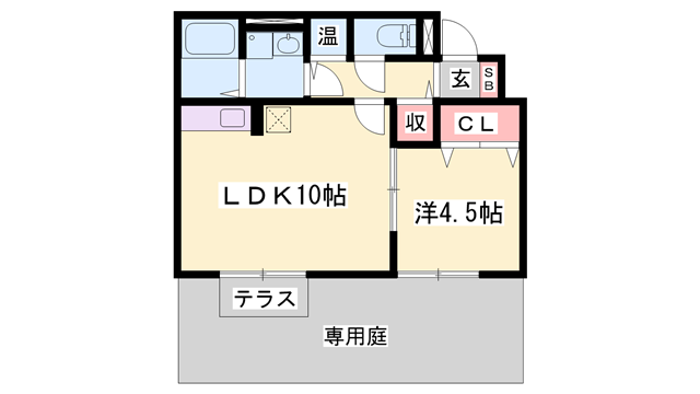 メゾン西中島(1LDK/1階)の間取り写真