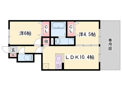 プレミア(2LDK/1階)の間取り写真