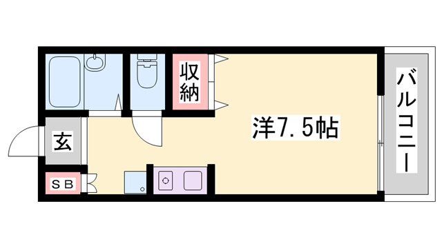 ハミング玉手(ワンルーム/2階)の間取り写真