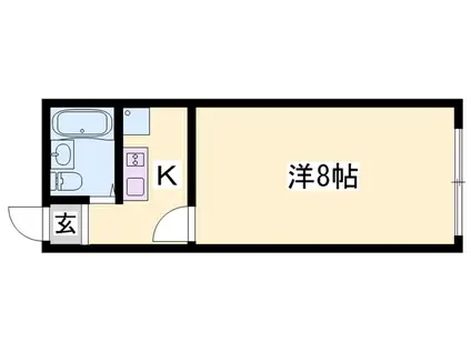 呉服町アドバンスビル(1K/4階)の間取り写真