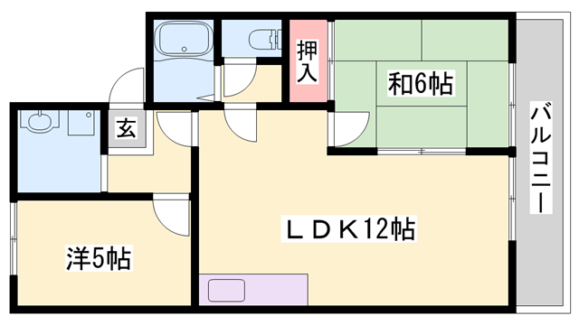 ホリデーハイツ(2LDK/2階)の間取り写真