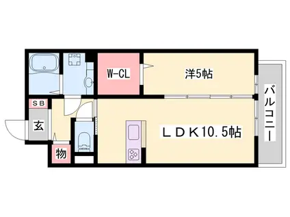 メゾン・ド・クルー(1LDK/2階)の間取り写真