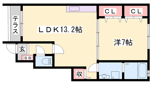 メゾンタカモト一番館(1LDK/1階)の間取り写真