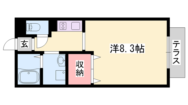 グランドール北八代(1K/2階)の間取り写真