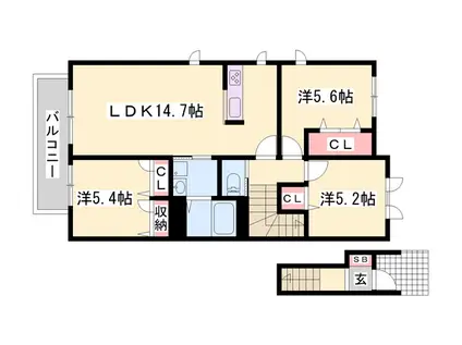メゾン福渡 A棟(3LDK/2階)の間取り写真
