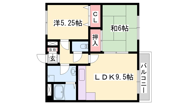 ハイツゆめさき(2LDK/4階)の間取り写真