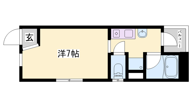 WITH ROSE 姫路駅南(1K/3階)の間取り写真