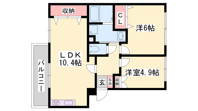 サンリッチ青山(2LDK/2階)の間取り写真