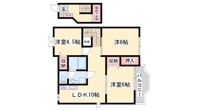 グレースガーデンⅡ(3LDK/2階)の間取り写真