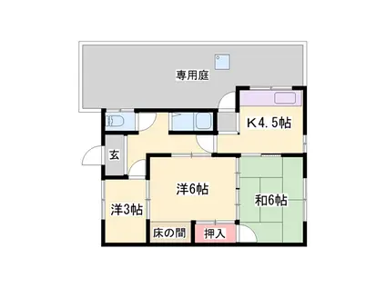姫新線 余部駅 徒歩8分 1階建 築60年(3K)の間取り写真