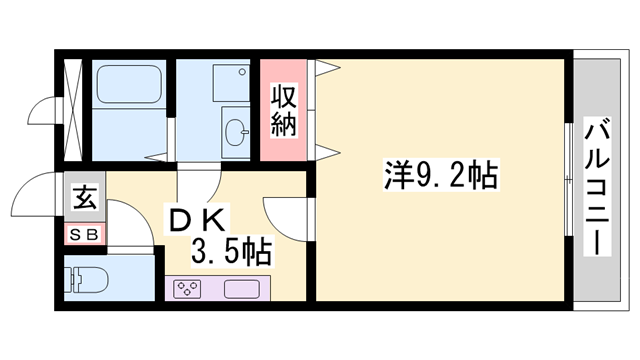 セピアコンフォース(1K/1階)の間取り写真