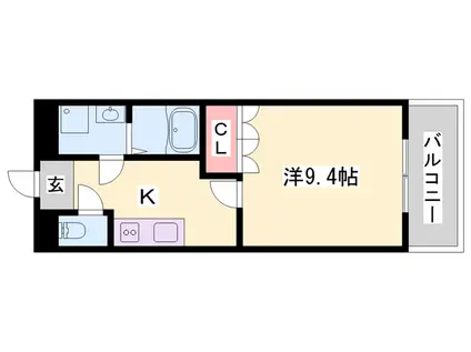 イーストヒルズ(1K/2階)の間取り写真