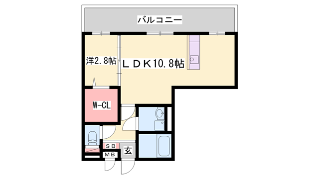 ラベニール(1LDK/3階)の間取り写真