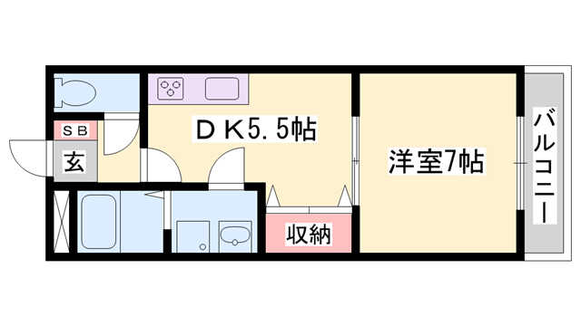 ガーデンホームオーブ(1DK/1階)の間取り写真