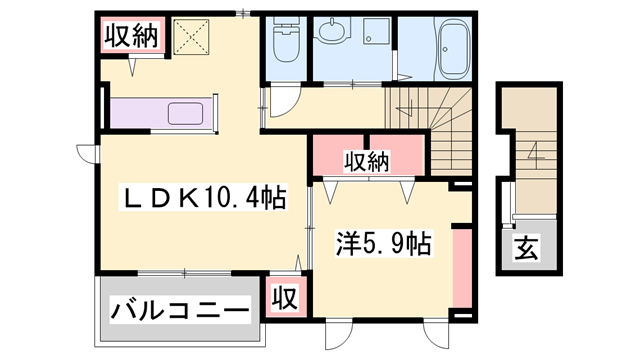 カーム寿(1LDK/2階)の間取り写真