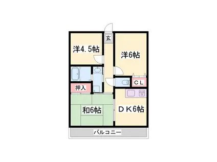 蒲田ハイツ(3DK/2階)の間取り写真