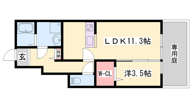 サンスーシ(1LDK/1階)の間取り写真