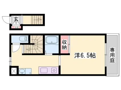 ラフィーネ緑が丘(1K/2階)の間取り写真