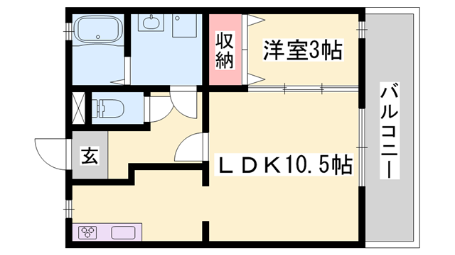 ART-O(1LDK/3階)の間取り写真