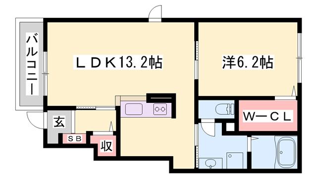 ブリアール白池Ⅰ(1LDK/1階)の間取り写真