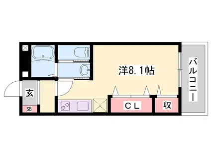 エンカーサ・アイ・寺家町(ワンルーム/3階)の間取り写真