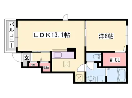 ディアス・カーサⅥ(1LDK/1階)の間取り写真