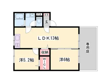 ア・カインドネス(2LDK/2階)の間取り写真