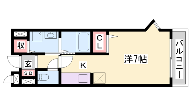 タウニー北条2(1K/2階)の間取り写真