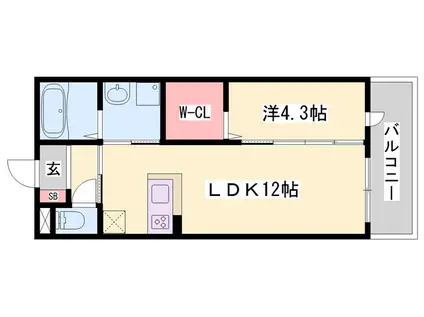 グランツ北条(1LDK/3階)の間取り写真