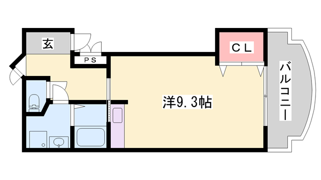 ハローハイツ(ワンルーム/3階)の間取り写真