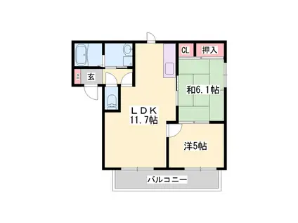 メゾン四季(2LDK/2階)の間取り写真