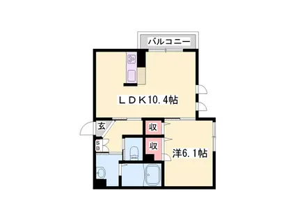 フィオーレ(1LDK/1階)の間取り写真